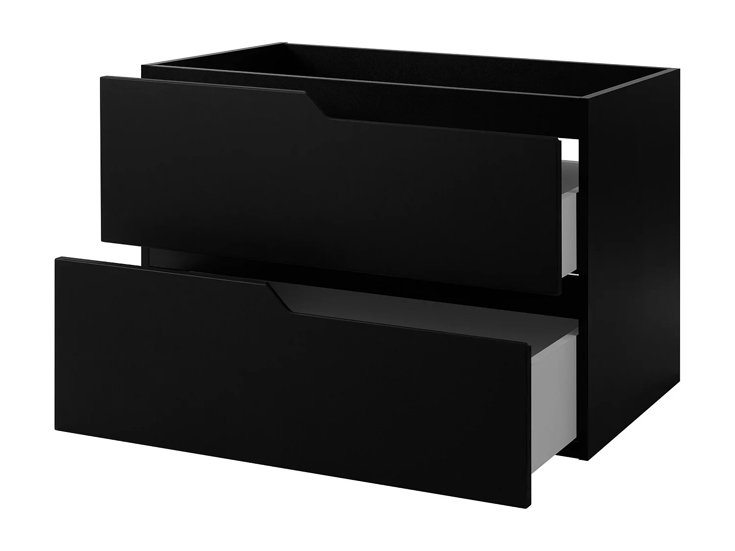 Wandgemonteerd badkamermeubel, zwart, 80 x 57 x 46 cm