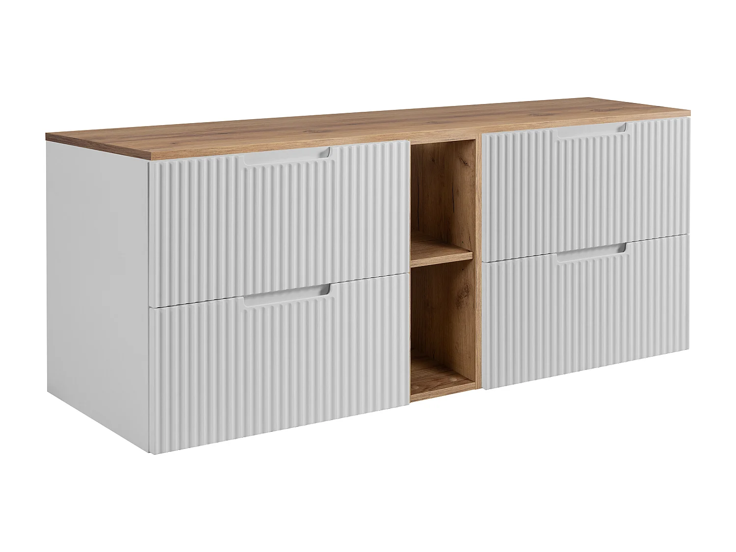 Mobiletto da bagno, bianco / rovere Craft 180 (2 x 80 + 20) x 58,6 x 46 cm