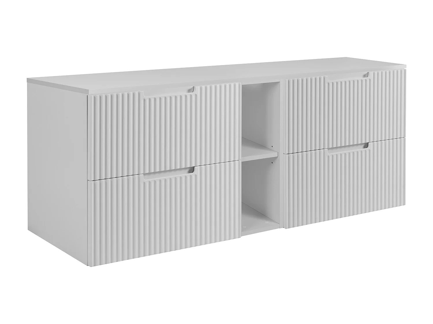 Mobiletto da bagno, bianco, 140 (2 x 60 + 20) x 58,6 x 46 cm