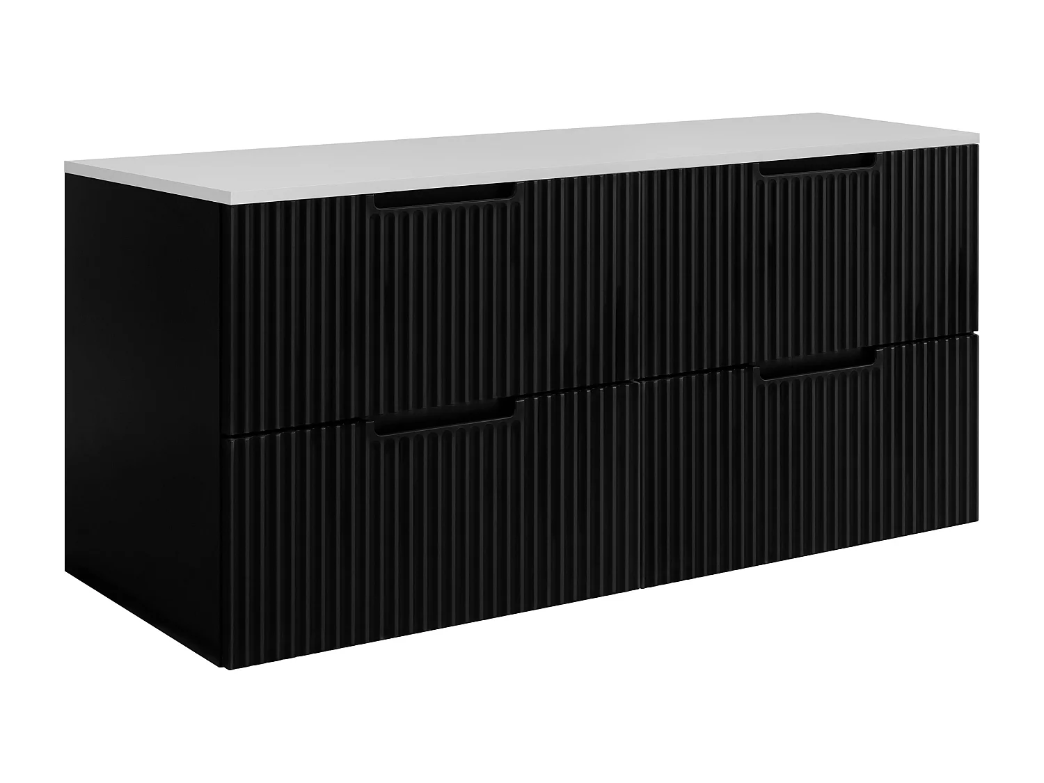 Mobiletto da bagno, nero /bianco, 120 (2 x 60) x 58,6 x 46 cm