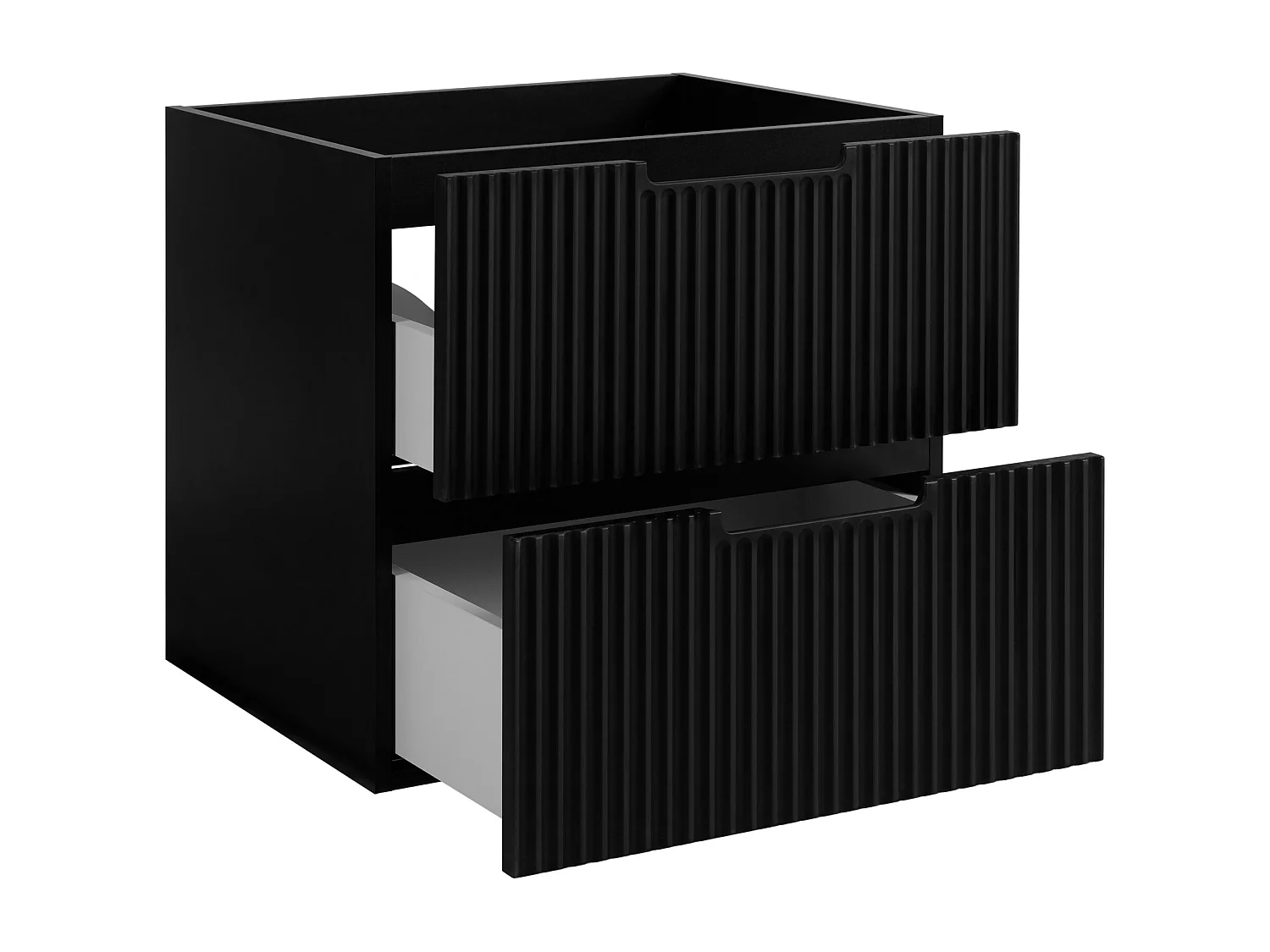 Mobiletto da bagno, nero /bianco, 140 (2 x 60 + 20) x 58,6 x 46 cm