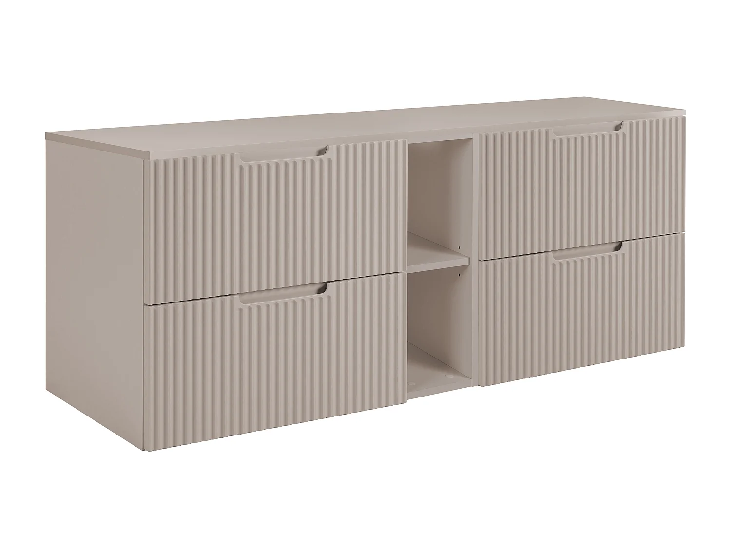 Mobiletto da bagno, Beige, 140 (2 x 60 + 20) x 58,6 x 46 cm