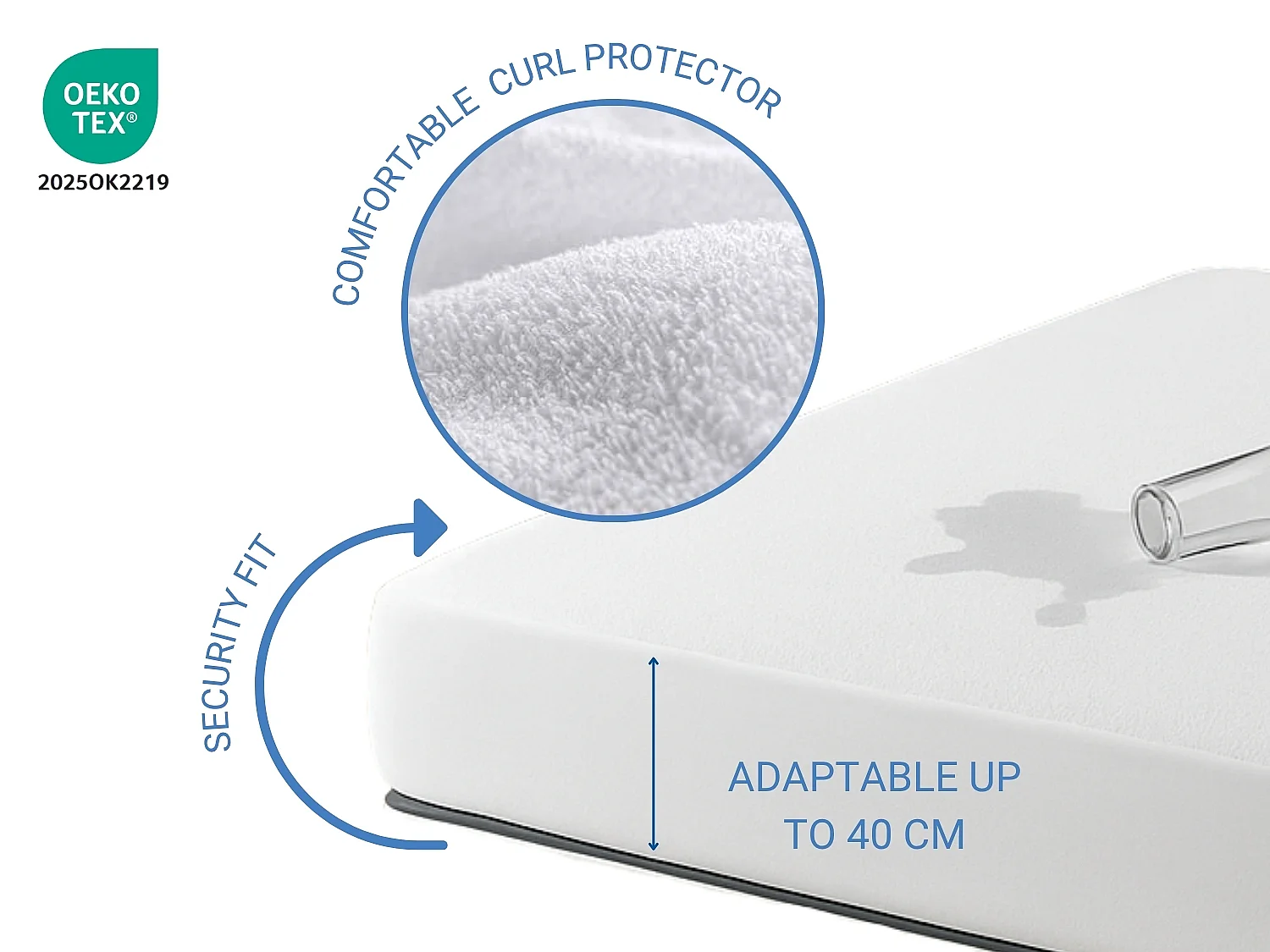 2 X Protege Matelas Impermeable Respirant Anti Acariens Ajustable 090x190 cm