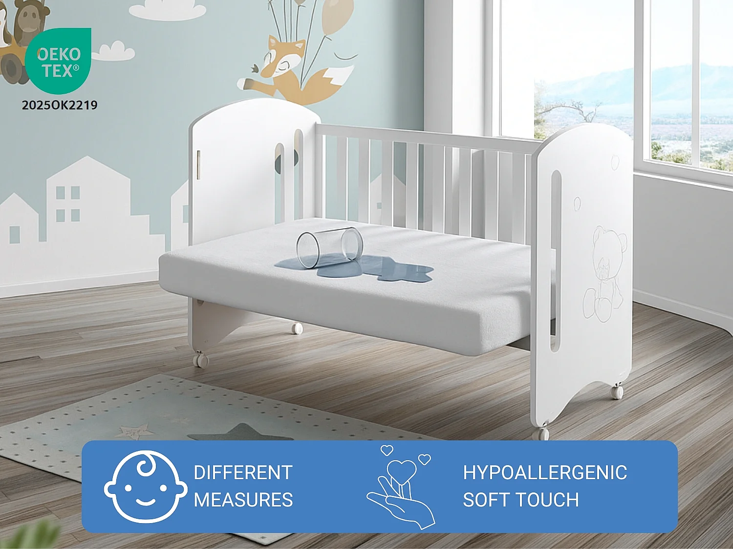 2 X Protege Matelas Impermeable Respirant Anti Acariens Ajustable 090x190 cm