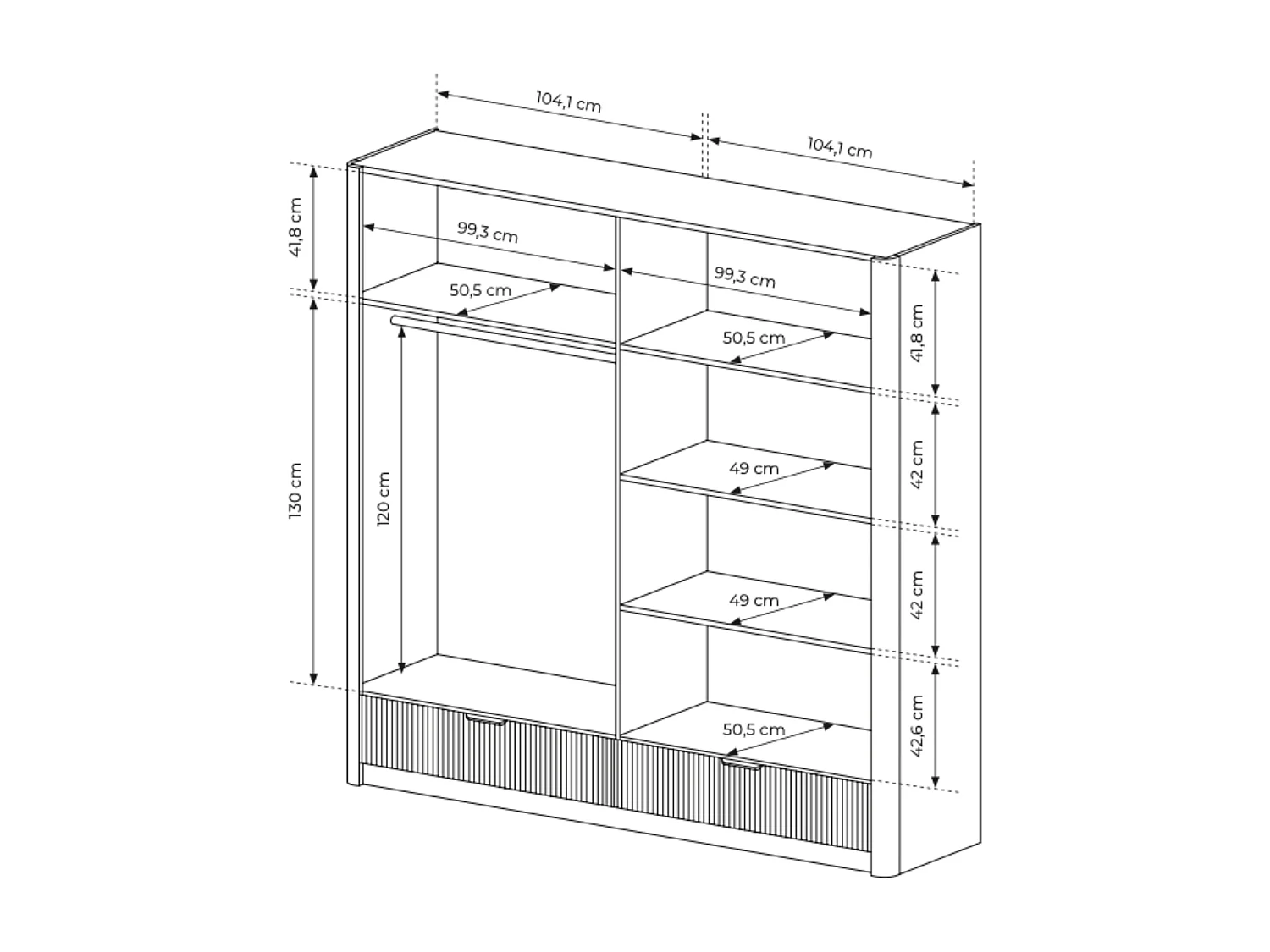 Szafa, 213 x 54,6 x 208 cm