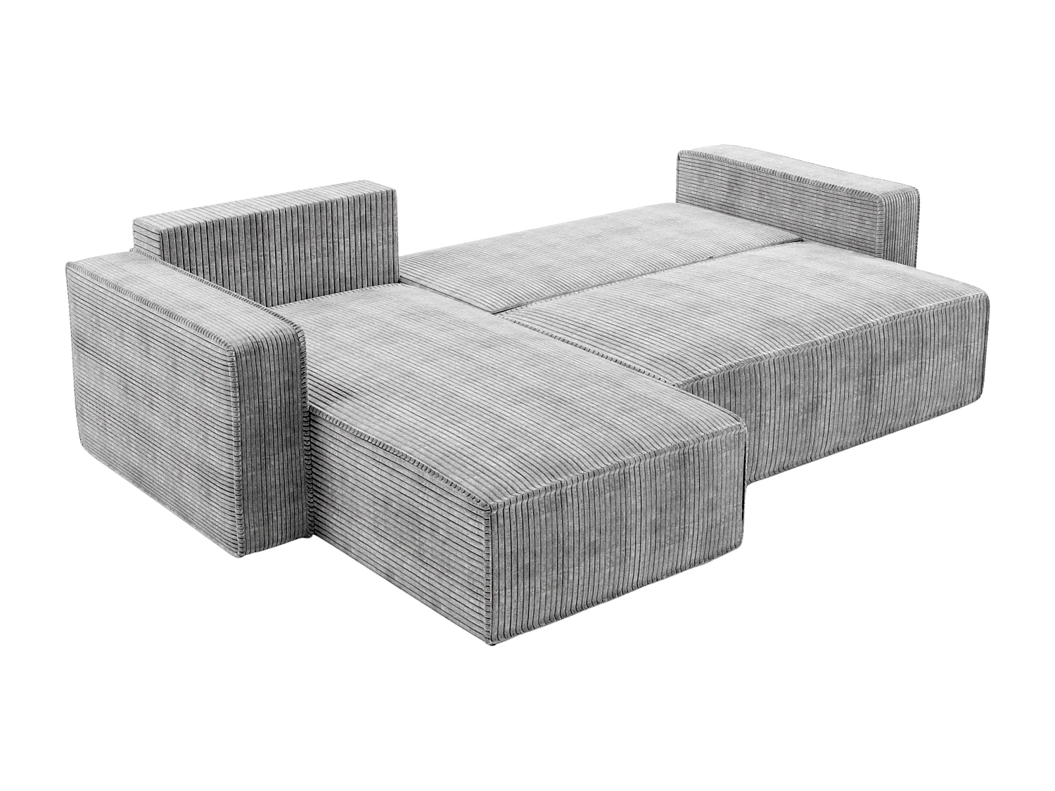 Ecksofa L-Form mit Schlaffunktion DL und Bettkasten 258x169 Cord Poso Tannengrün BRIK Sofa