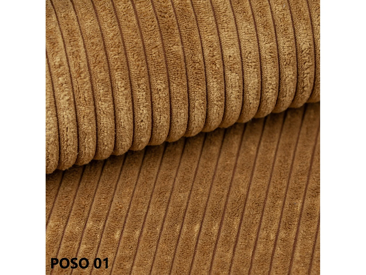 Schlafsofa BRIK 3-Sitzer Cord Poso Senfgelb - Schlaffunktion DL & Bettkasten