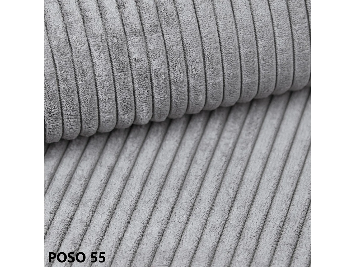 Ecksofa L-Form mit Schlaffunktion DL und Bettkasten 258x169 Cord Poso Grau BRIK Sofa