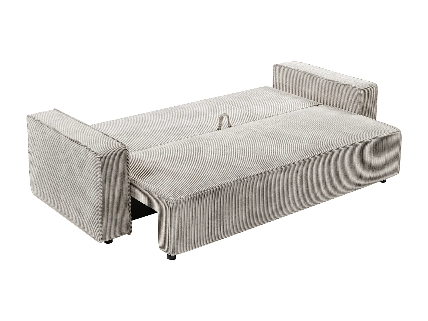 Schlafsofa BRIK 3-Sitzer Cord Poso Cremeweiß - Schlaffunktion DL & Bettkasten