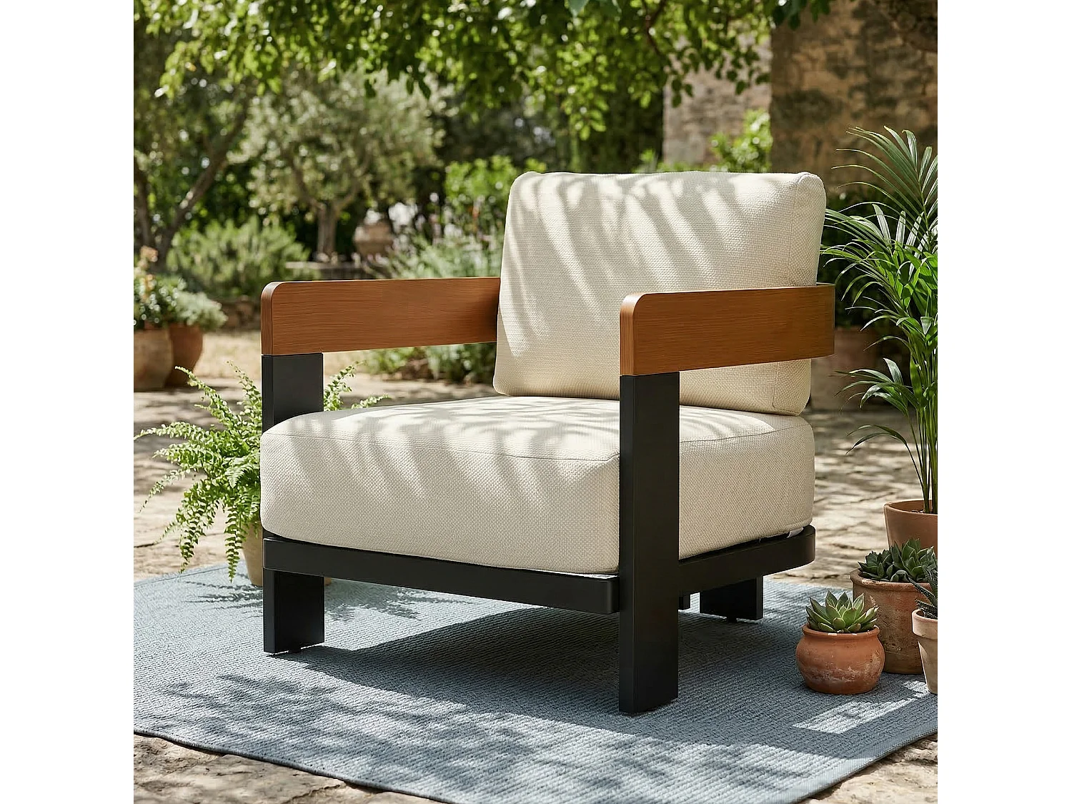 Tuinmeubelen voor buiten: fauteuil, tuinstoel, wasbare kussens