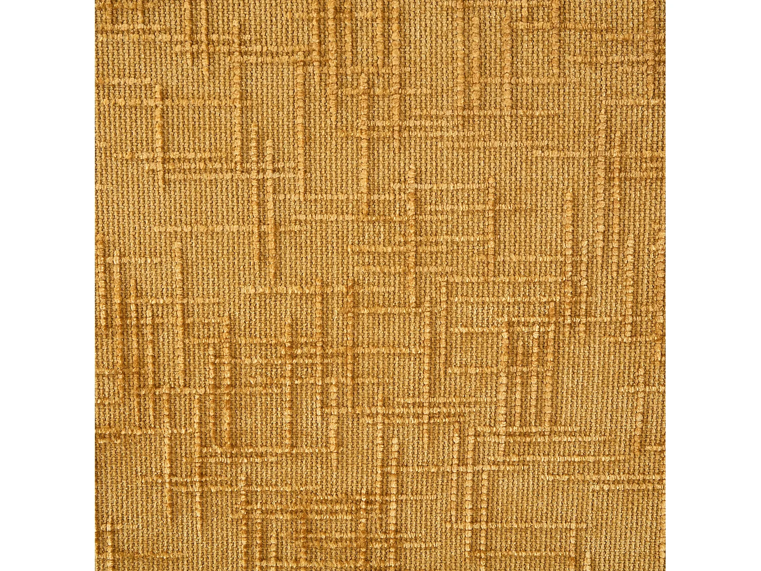 Canapé simple fauteuil lounge chenille jaune moutarde avec support téléphone, rangement, coussin & poches latérales