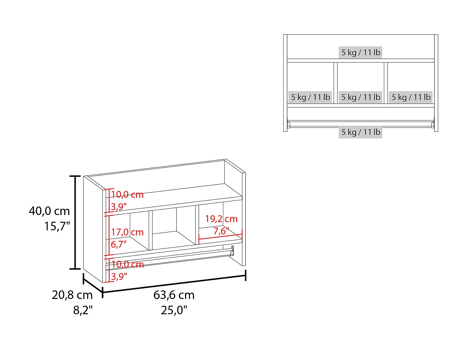 Franklin estantería de baño con barra para toalla y estantes