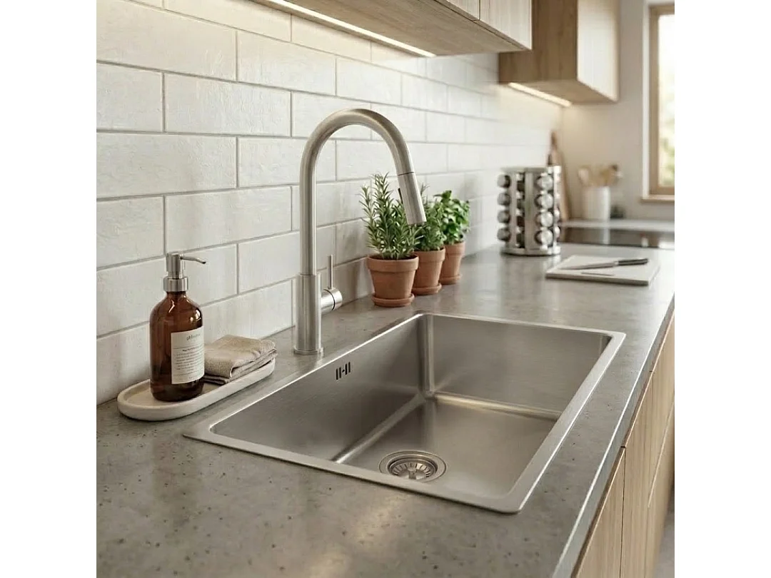 Inoxa zlewozmywak 1 duża komora 76x44 ze stali nierdzewnej - Essebagno