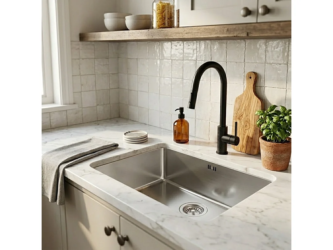 Inoxa zlewozmywak 1 duża komora 76x44 ze stali nierdzewnej - Essebagno