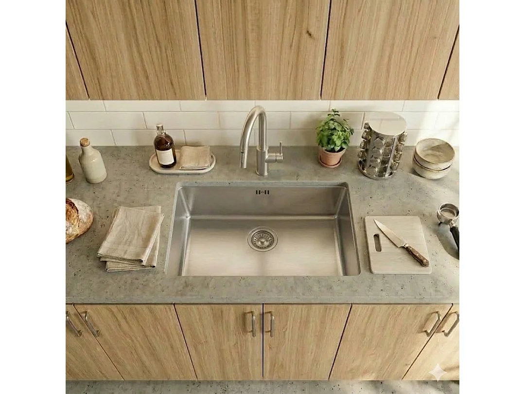 Inoxa zlewozmywak 1 duża komora 76x44 ze stali nierdzewnej - Essebagno