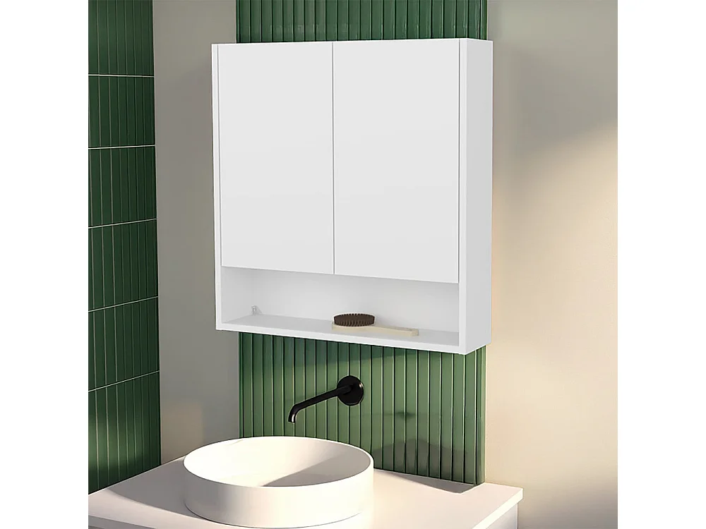 Gaviota botiquín de baño mural con dos puertas y estantes