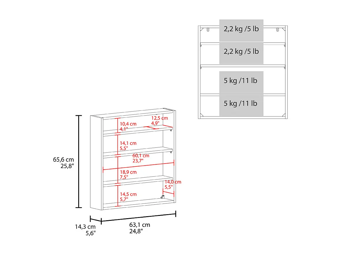 Gaviota botiquín de baño mural con dos puertas y estantes