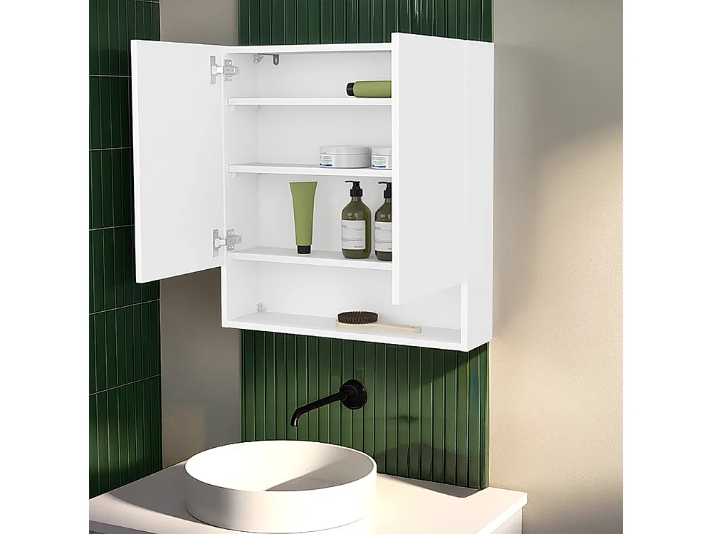 Gaviota botiquín de baño mural con dos puertas y estantes