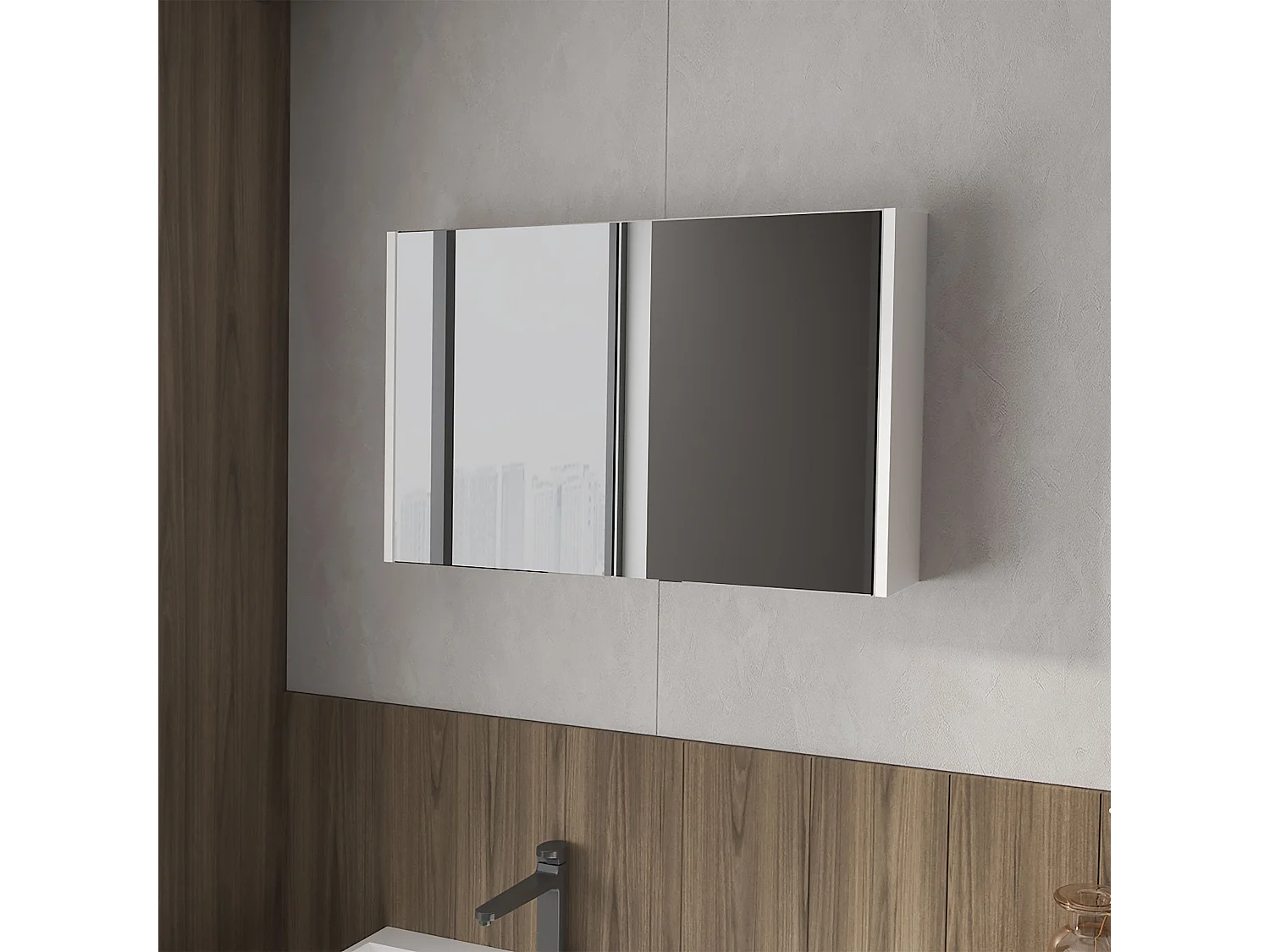 McNary botiquín de baño con espejos integrados y dos puertas