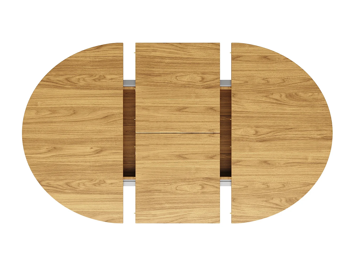 Table de salle à manger extensible ronde effet bois claire piétement tulipe à lattes 118-158 cm