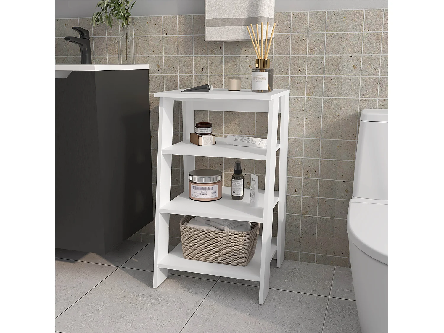 McNeal estantería de baño de pie con almacenamiento abierto
