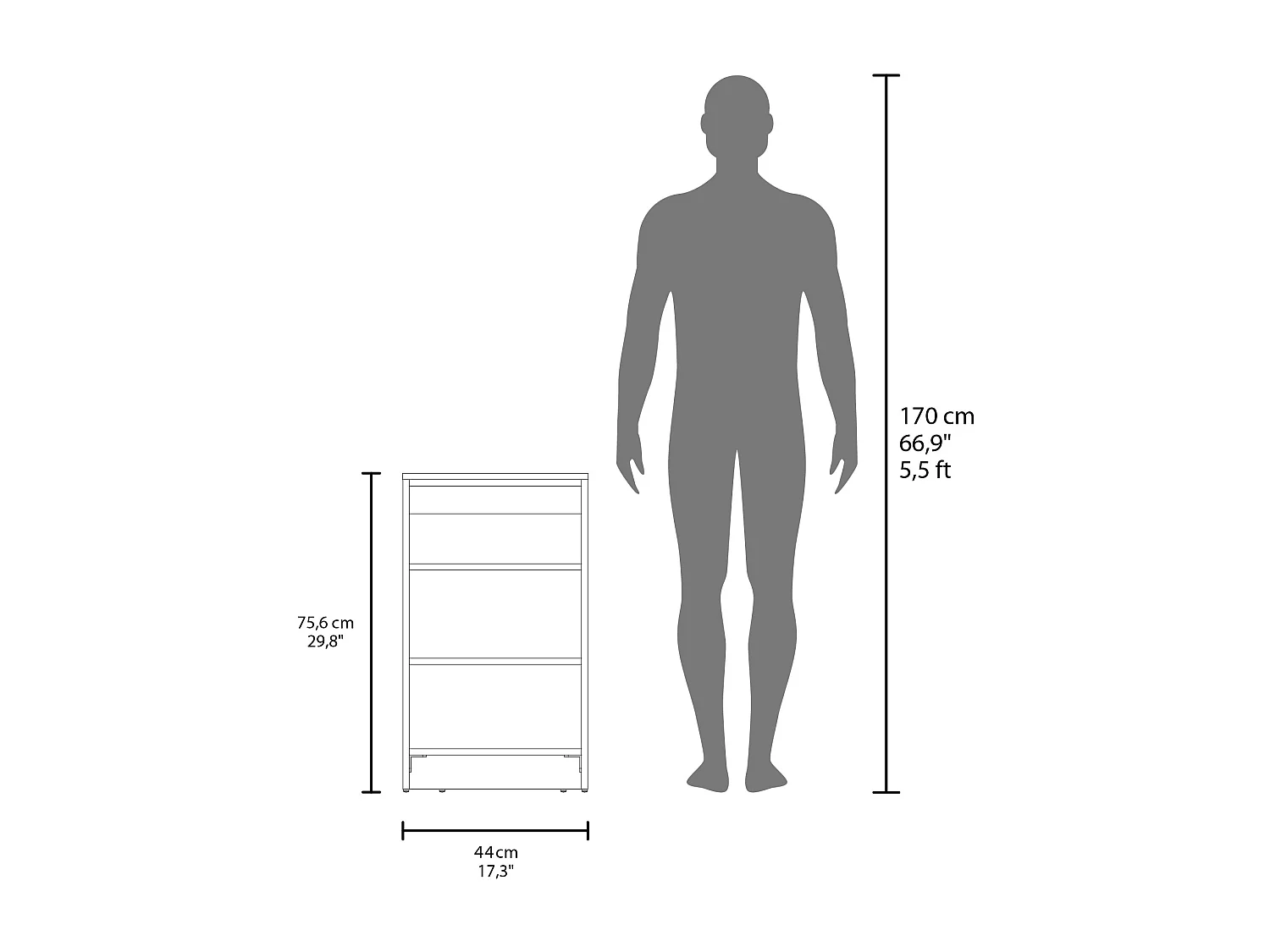 McNeal estantería de baño de pie con almacenamiento abierto