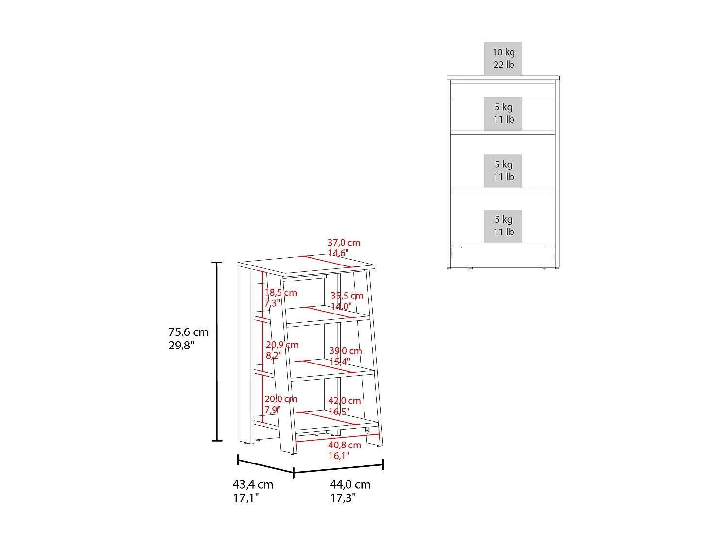 McNeal estantería de baño de pie con almacenamiento abierto