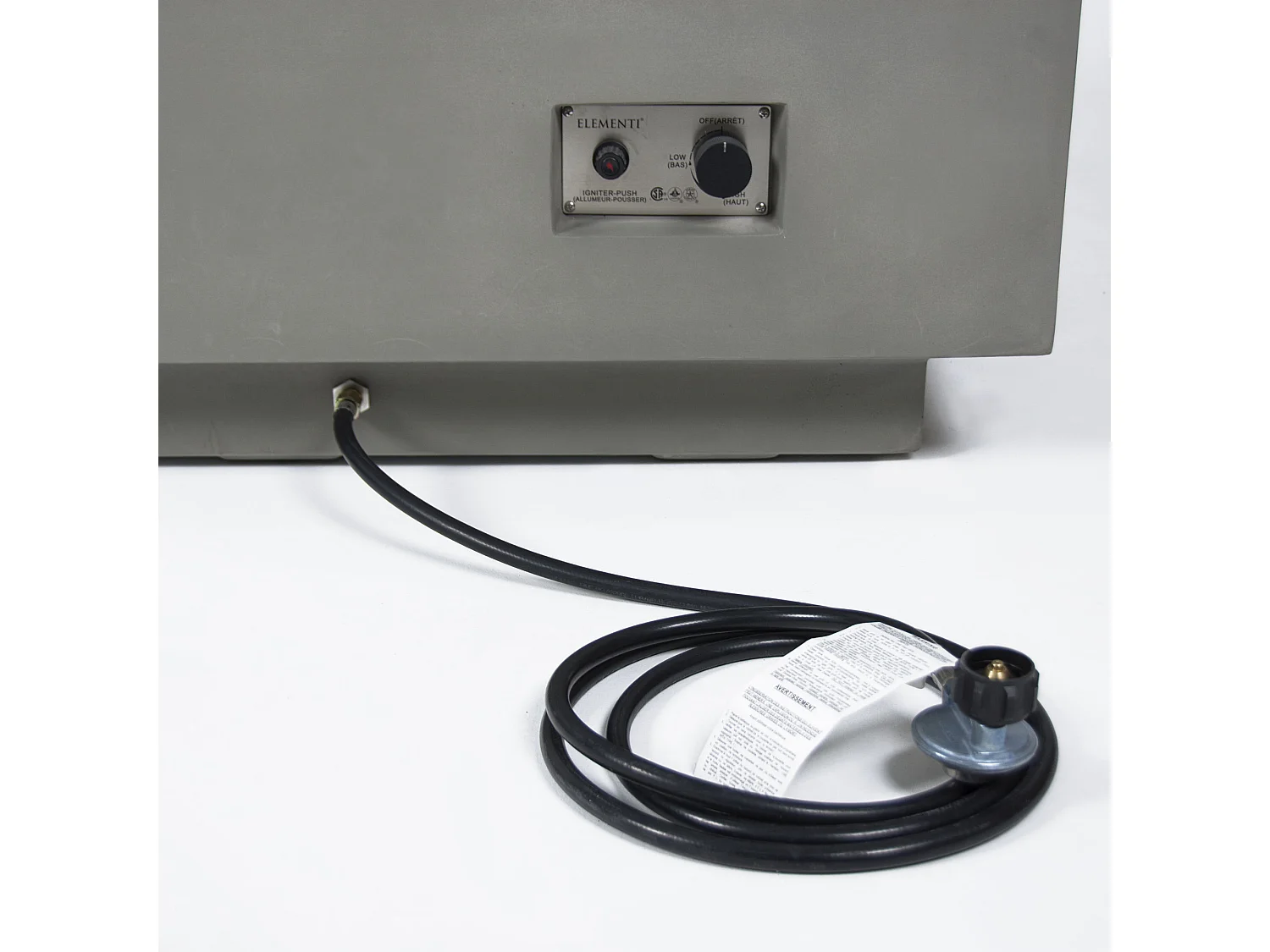 Ensemble braséro à gaz Granville 4 pcs - béton fibré, avec pare-vent et caches