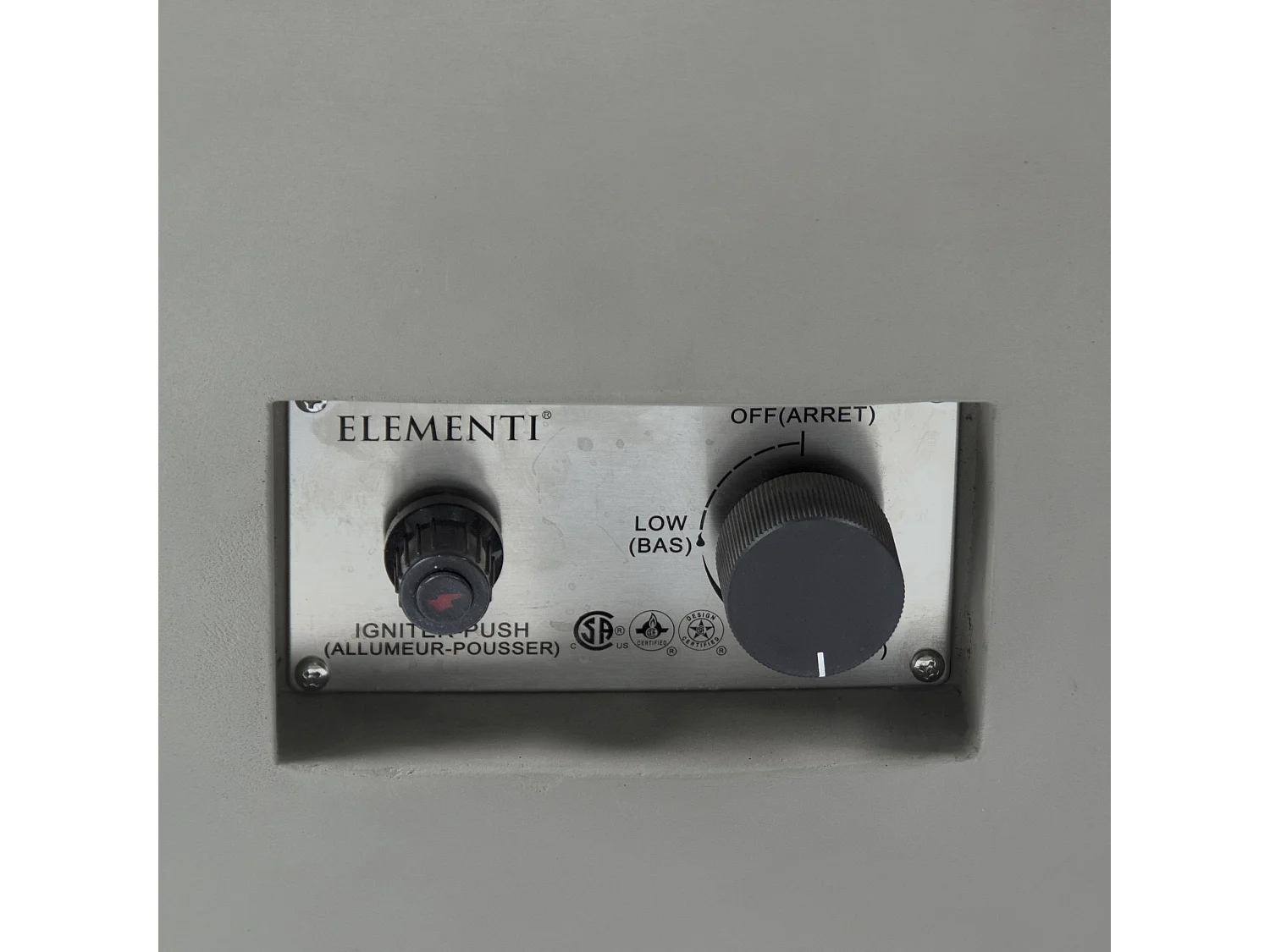 Ensemble braséro à gaz LUNAR BOWL 4 pcs - béton fibré, avec pare-vent et caches