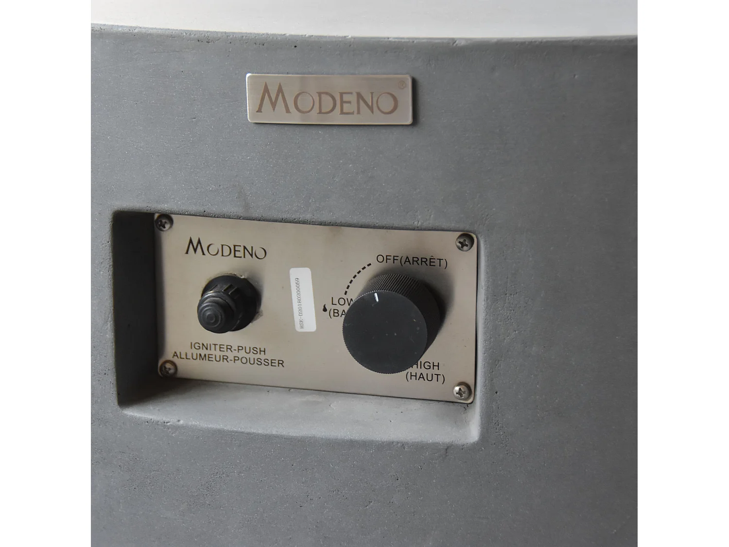 Table braséro à gaz Tramore en béton fibré - 87x87x36 cm