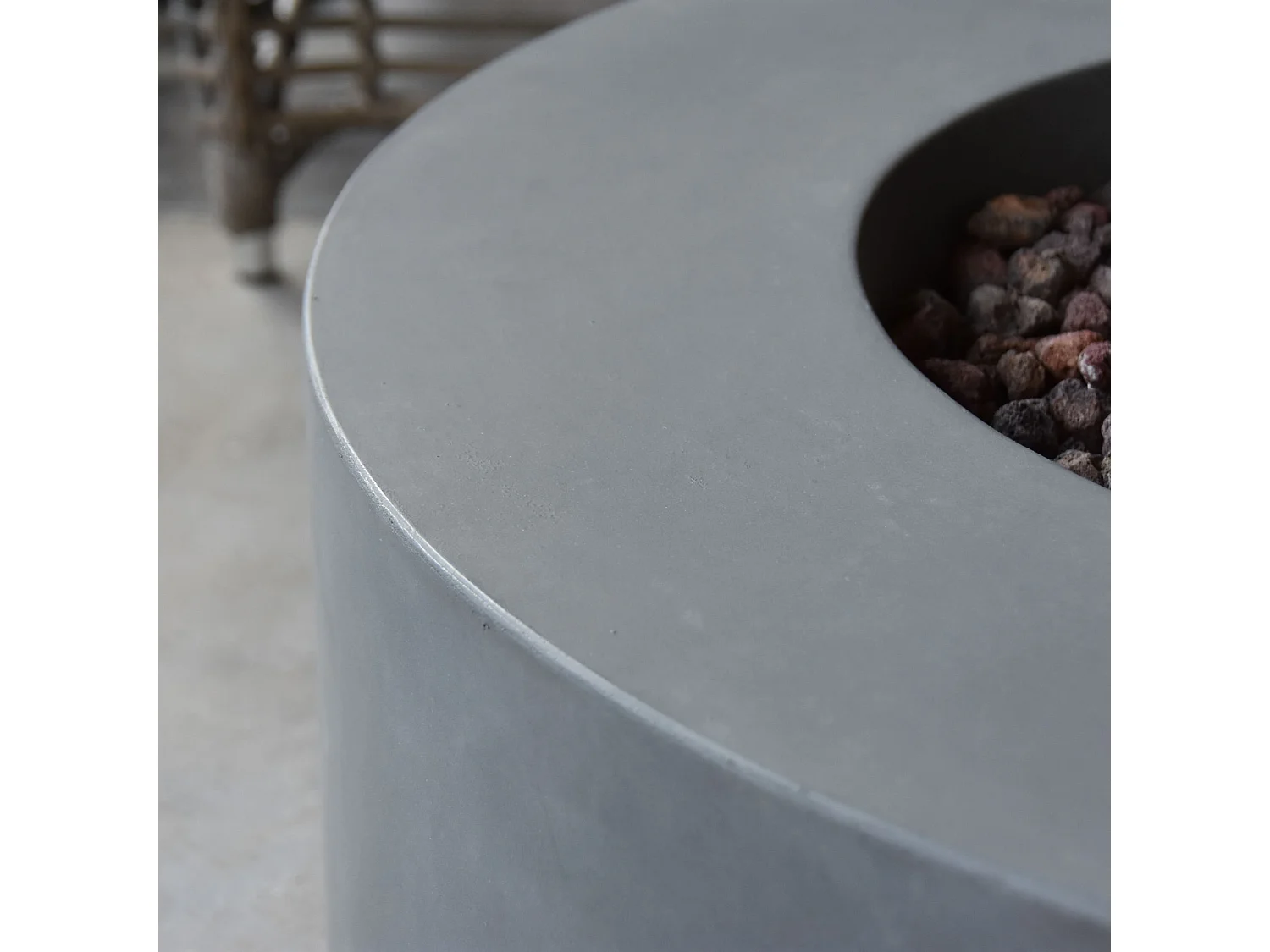 Table braséro à gaz Tramore en béton fibré - 87x87x36 cm