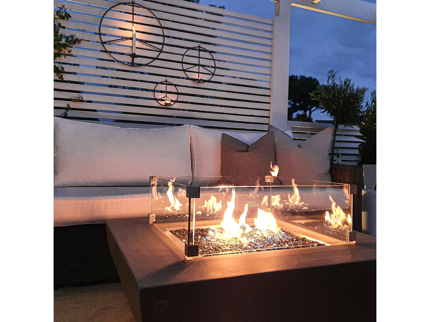 Table braséro à gaz Westport en béton fibré - 87x87x36 cm