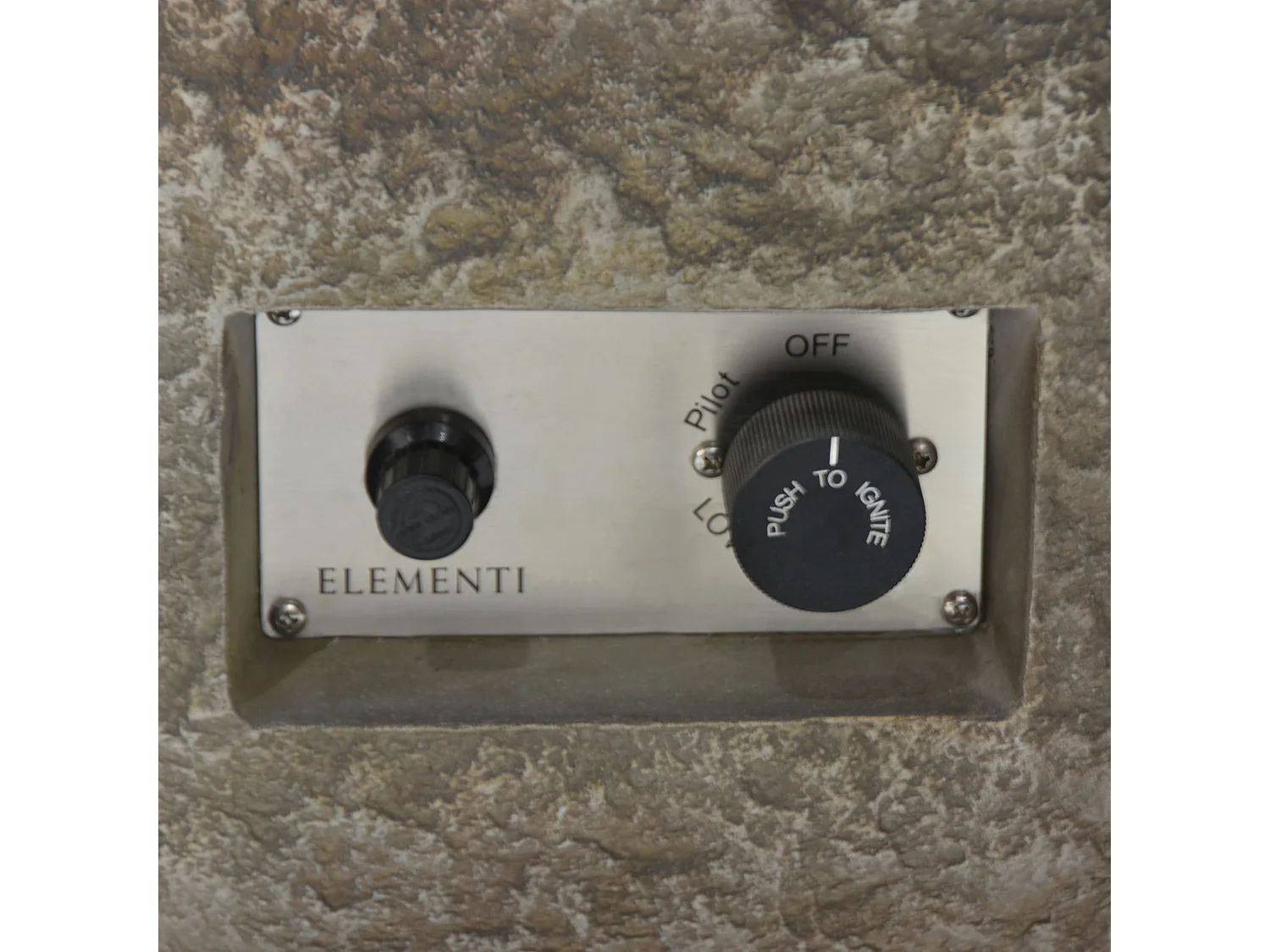 Ensemble braséro à gaz Boulder 4 pcs - béton fibré, avec pare-vent et caches