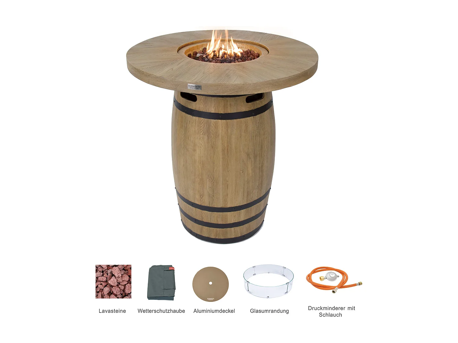 Ensemble mange-debout braséro LAFITE 2 pcs - avec pare-vent en verre