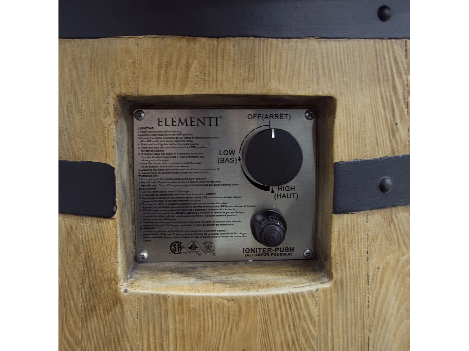 Ensemble mange-debout braséro LAFITE 2 pcs - avec pare-vent en verre