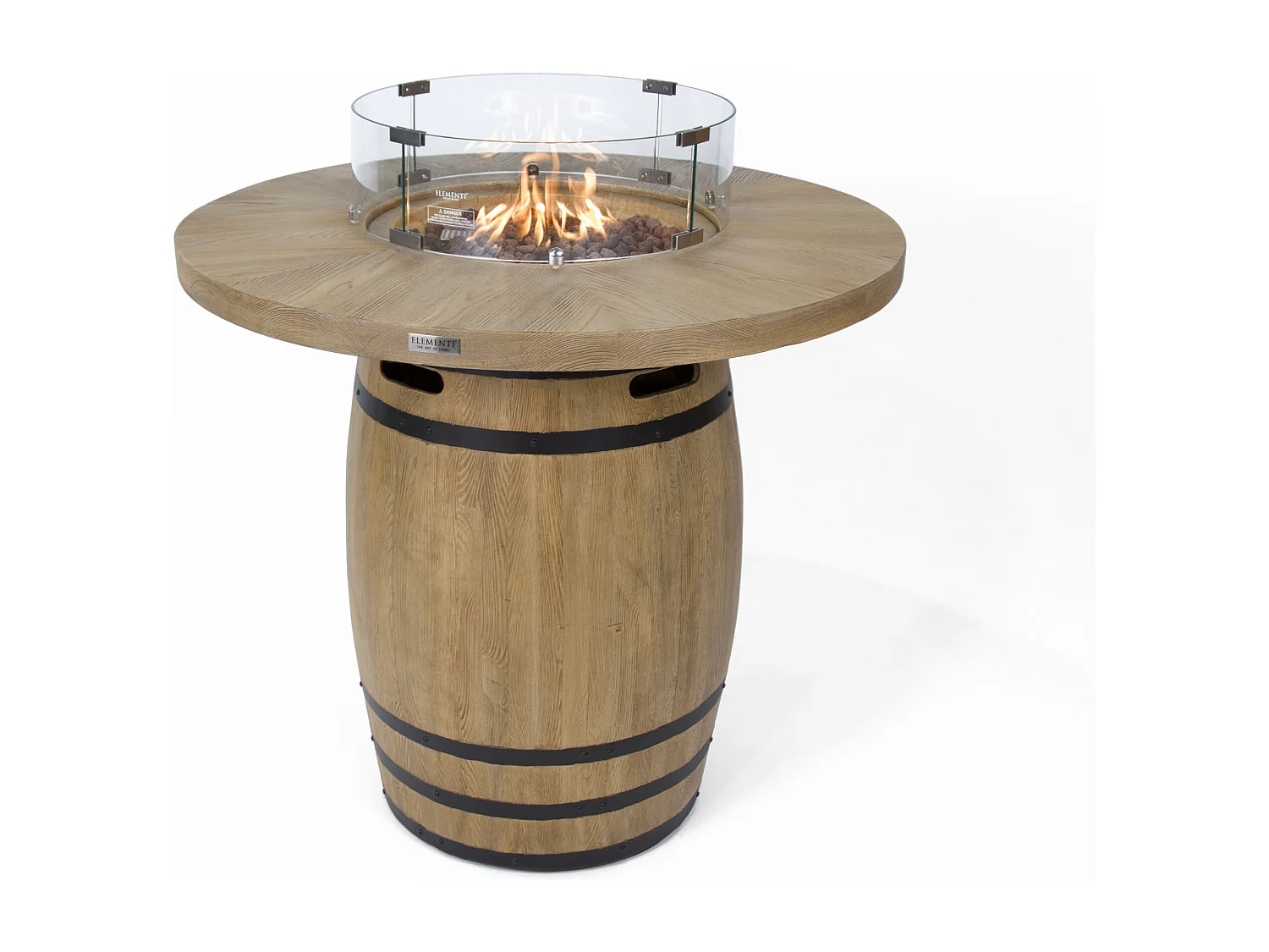 Ensemble mange-debout braséro LAFITE 2 pcs - avec pare-vent en verre