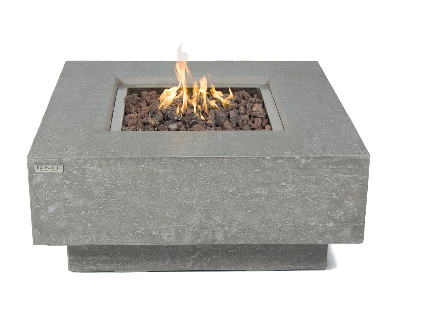 Table braséro à gaz Manhattan en béton fibré - 91x91x40 cm