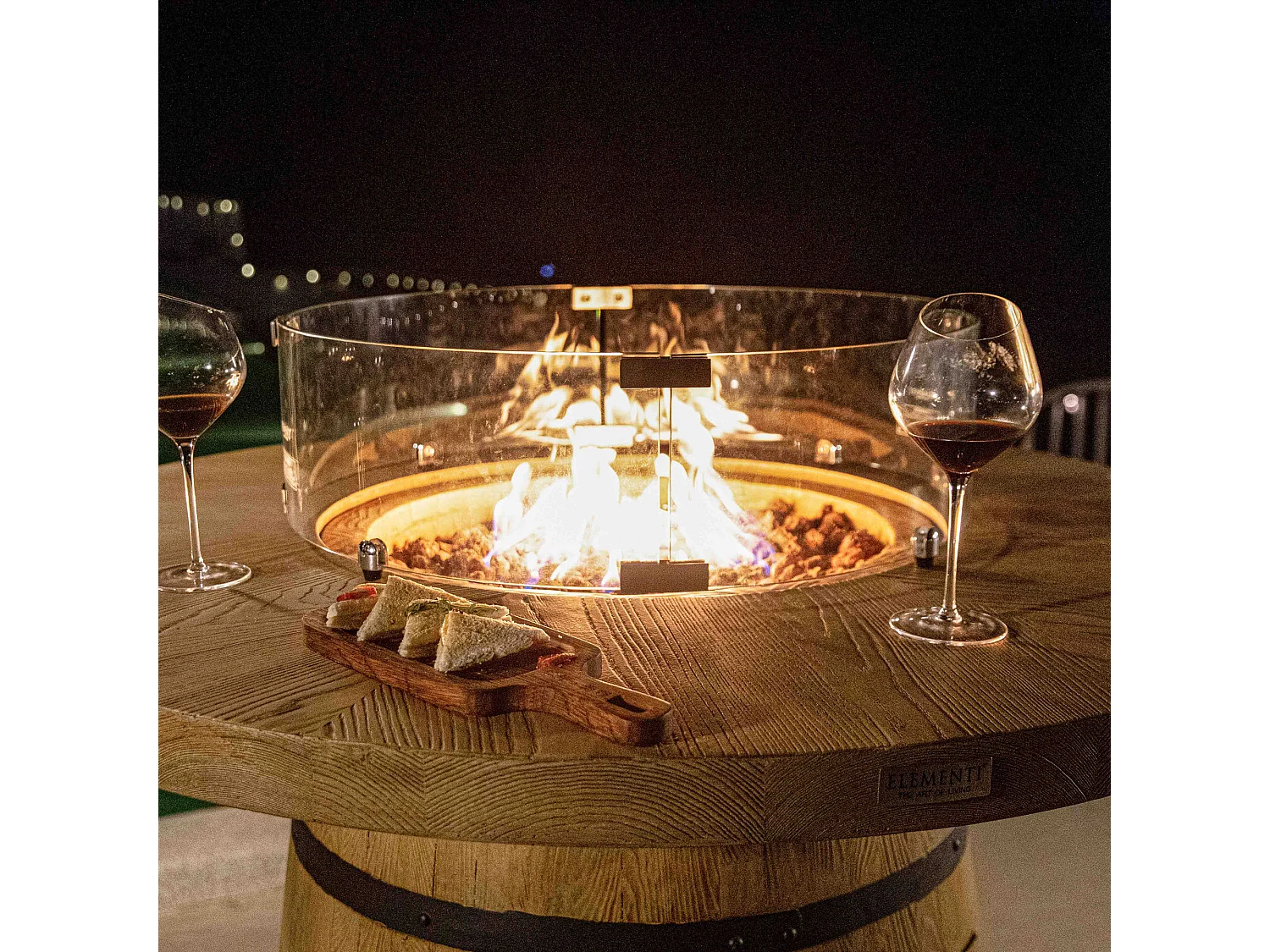 Mange-debout braséro à gaz LAFITE en béton - 122x122x110 cm