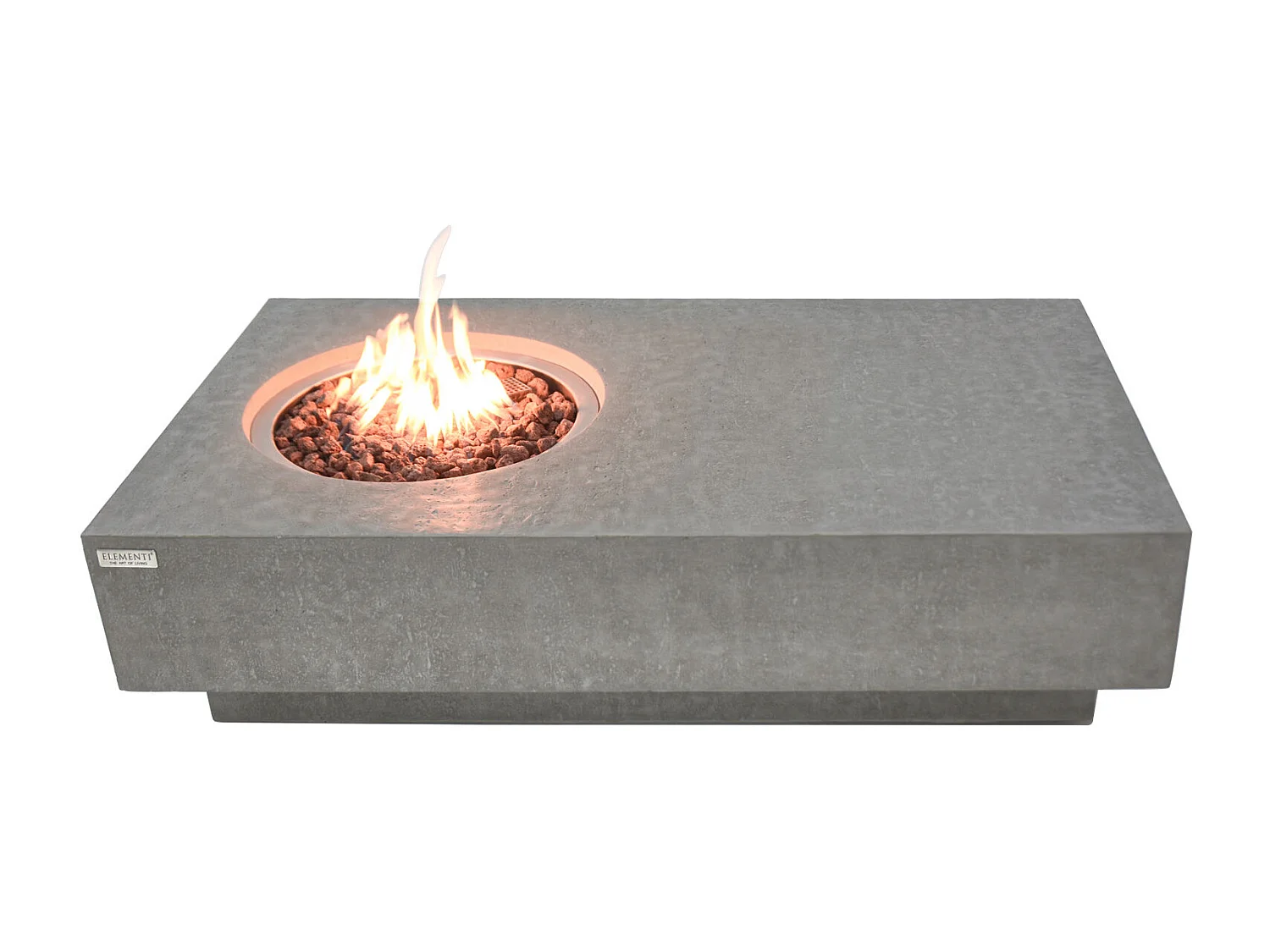 Table braséro à gaz Metropolis en béton fibré - 142x81x35 cm