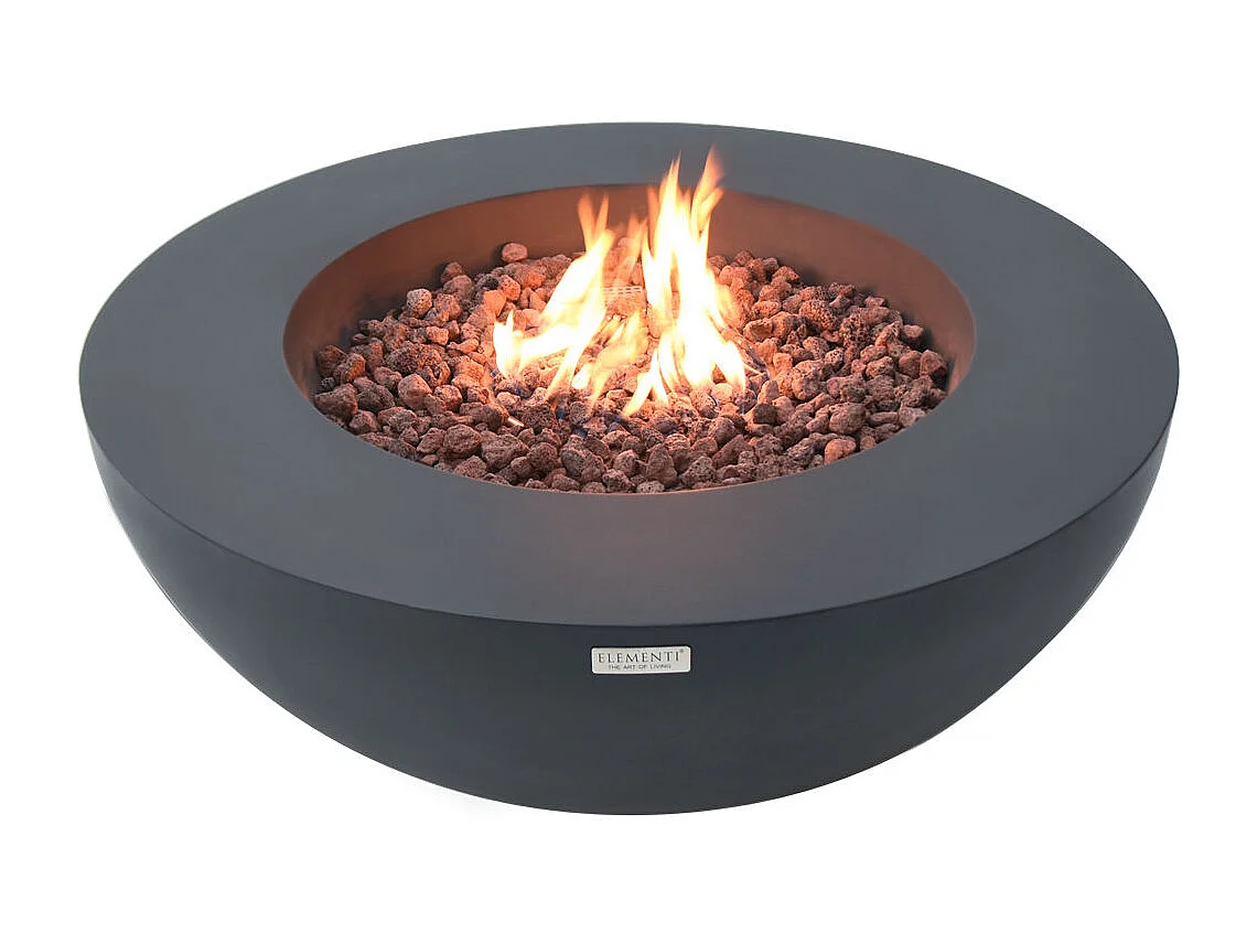 Table braséro à gaz LUNAR BOWL en béton fibré - 107x107x40 cm