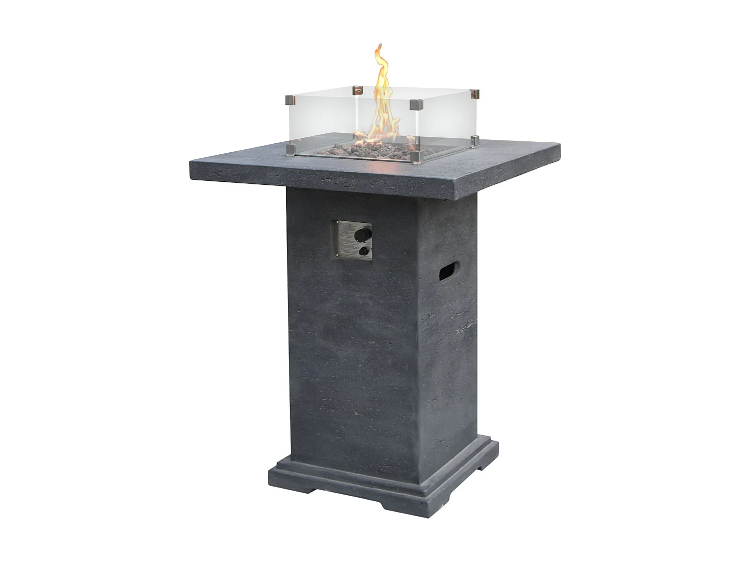 Ensemble mange-debout braséro MONTREALI 2 pcs - avec pare-vent en verre