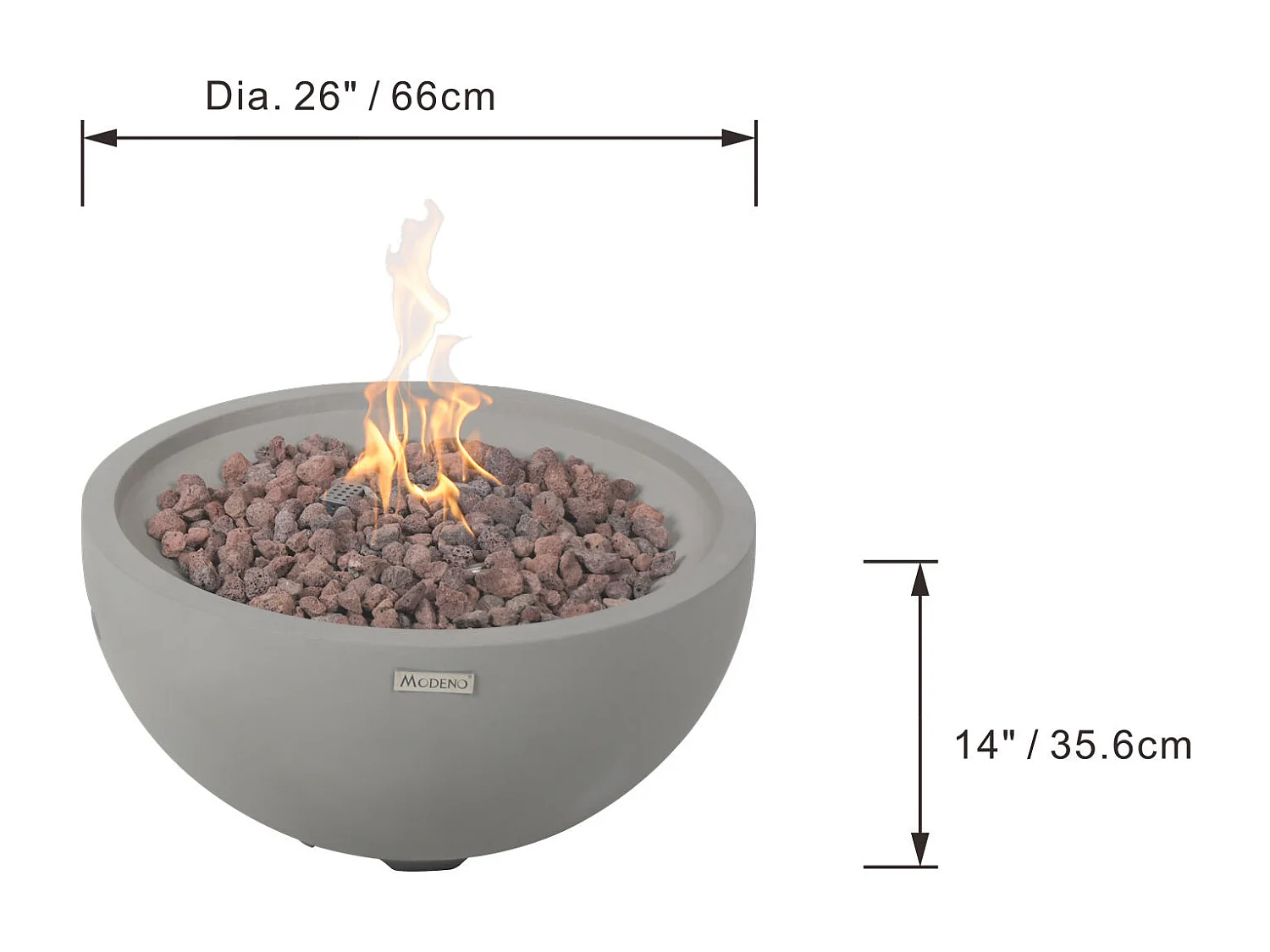 Ensemble braséro à gaz Nantucket 2 pcs - béton fibré, avec cache-bouteille