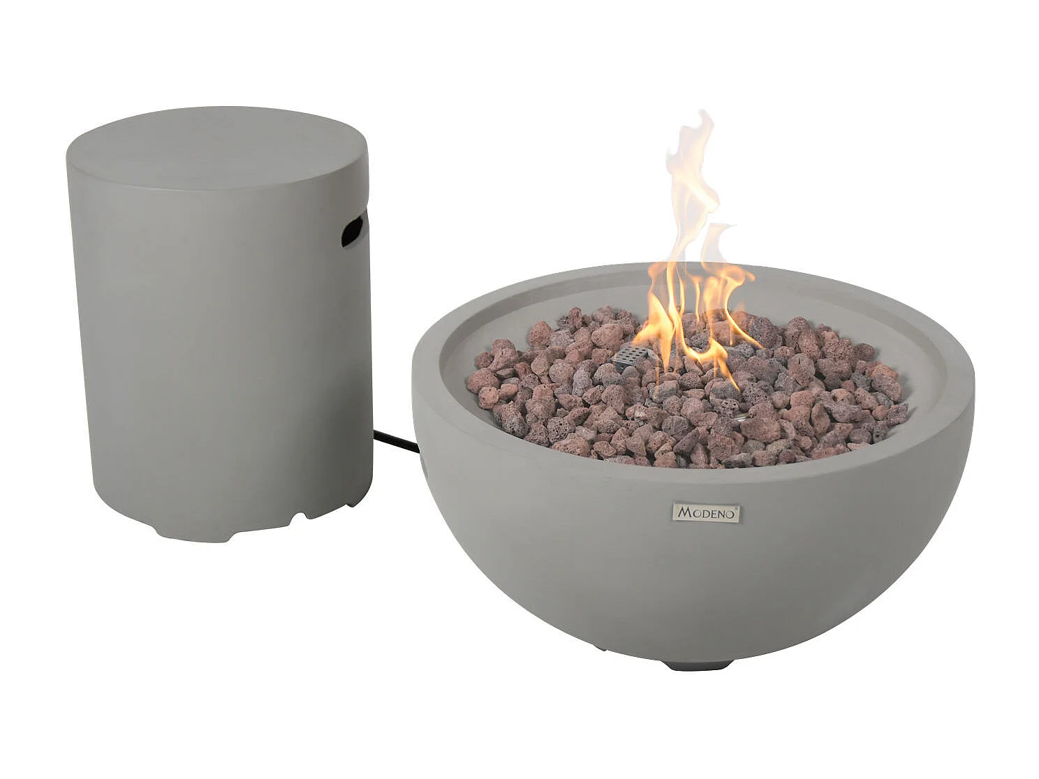 Ensemble braséro à gaz Nantucket 2 pcs - béton fibré, avec cache-bouteille