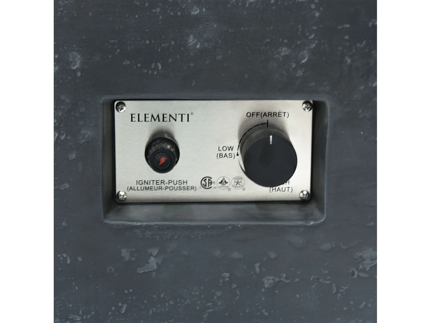 Table braséro à gaz Manhattan en béton fibré - 91x91x40 cm