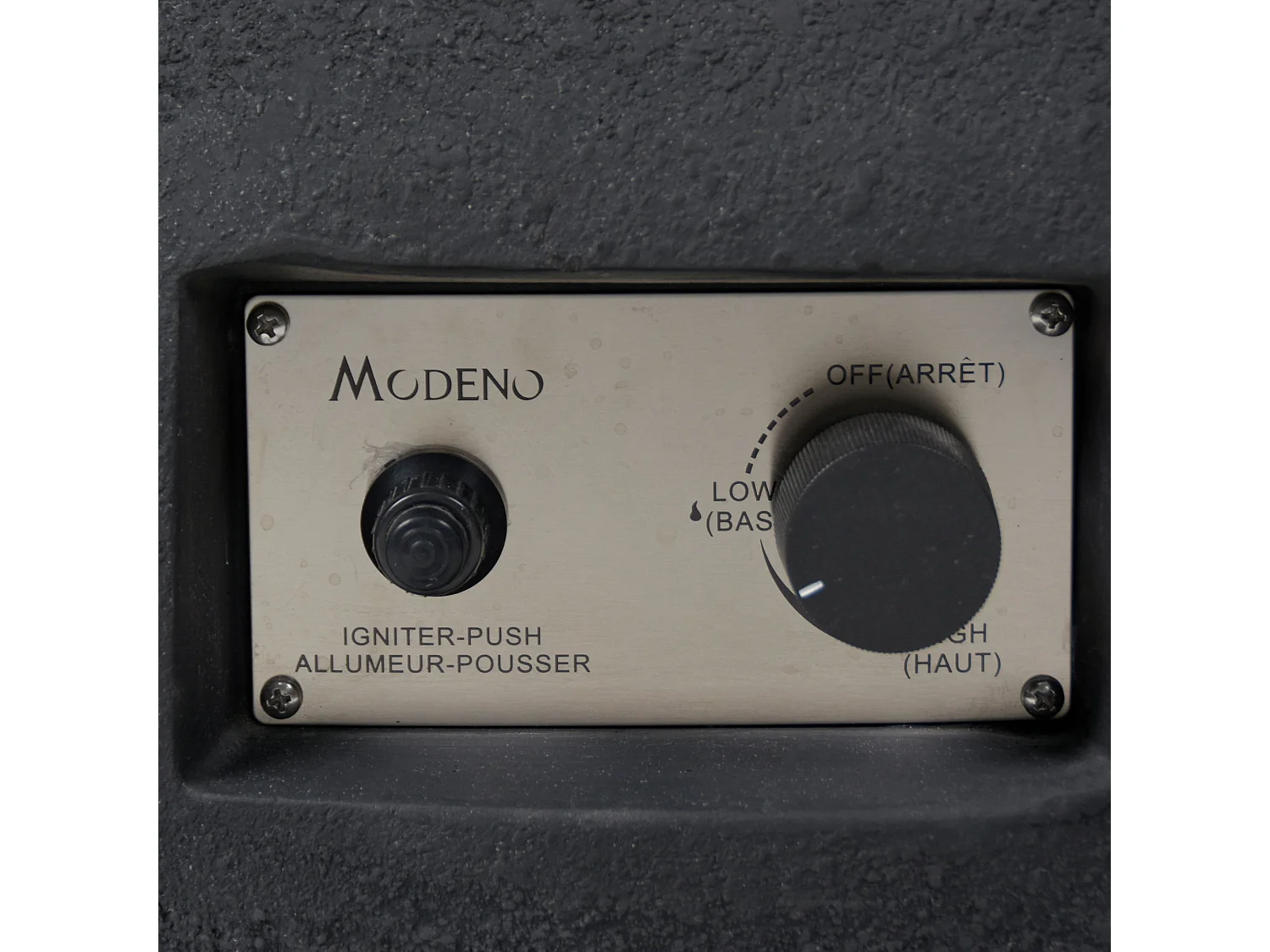 Table braséro à gaz York en béton fibré - 68x68x36 cm