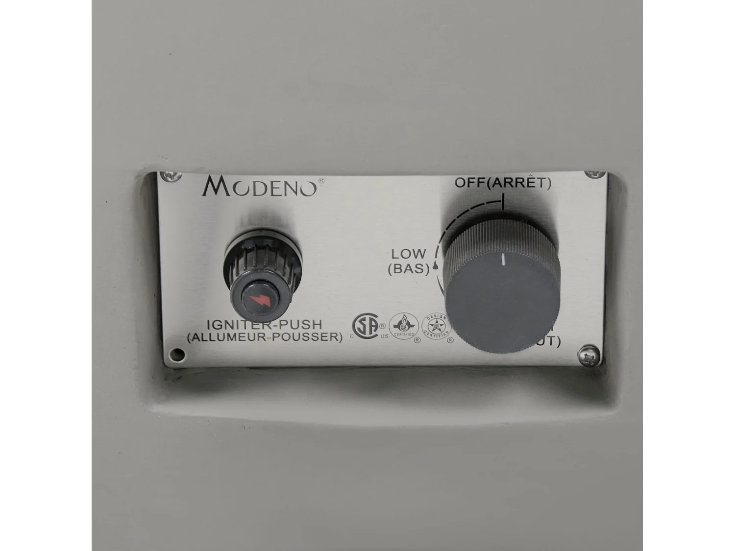 Ensemble braséro à gaz Roca 4 pcs - béton fibré, avec pare-vent et caches