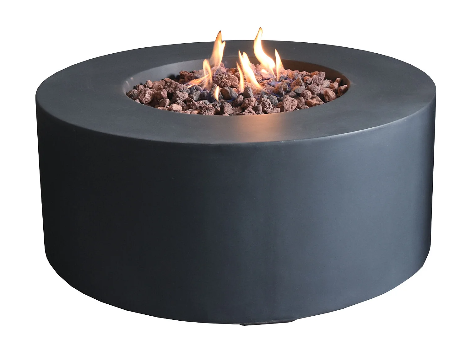 Table braséro à gaz Venice en béton fibré - 87x87x37 cm