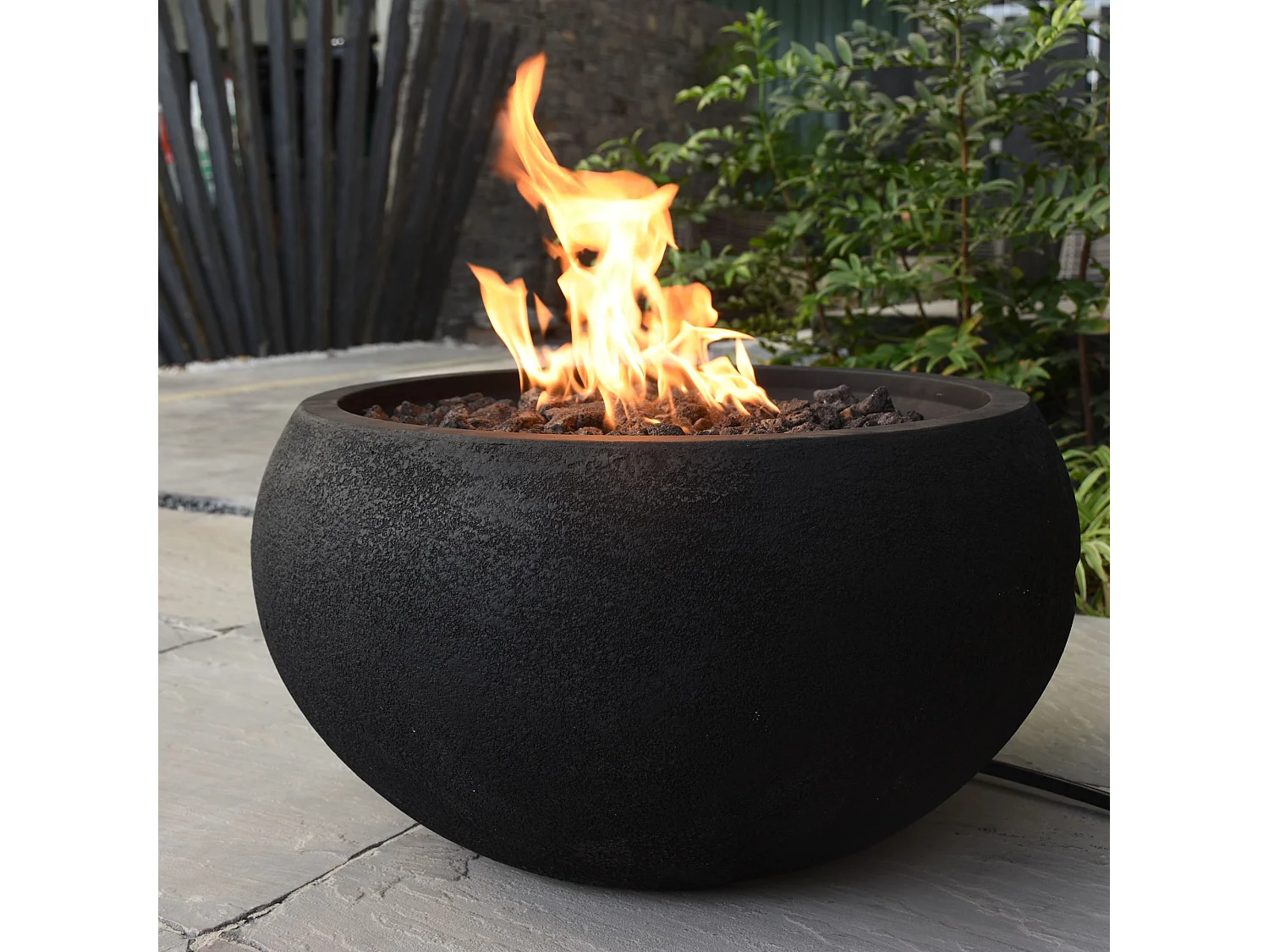 Ensemble braséro à gaz York 2 pcs - béton fibré, avec cache-bouteille