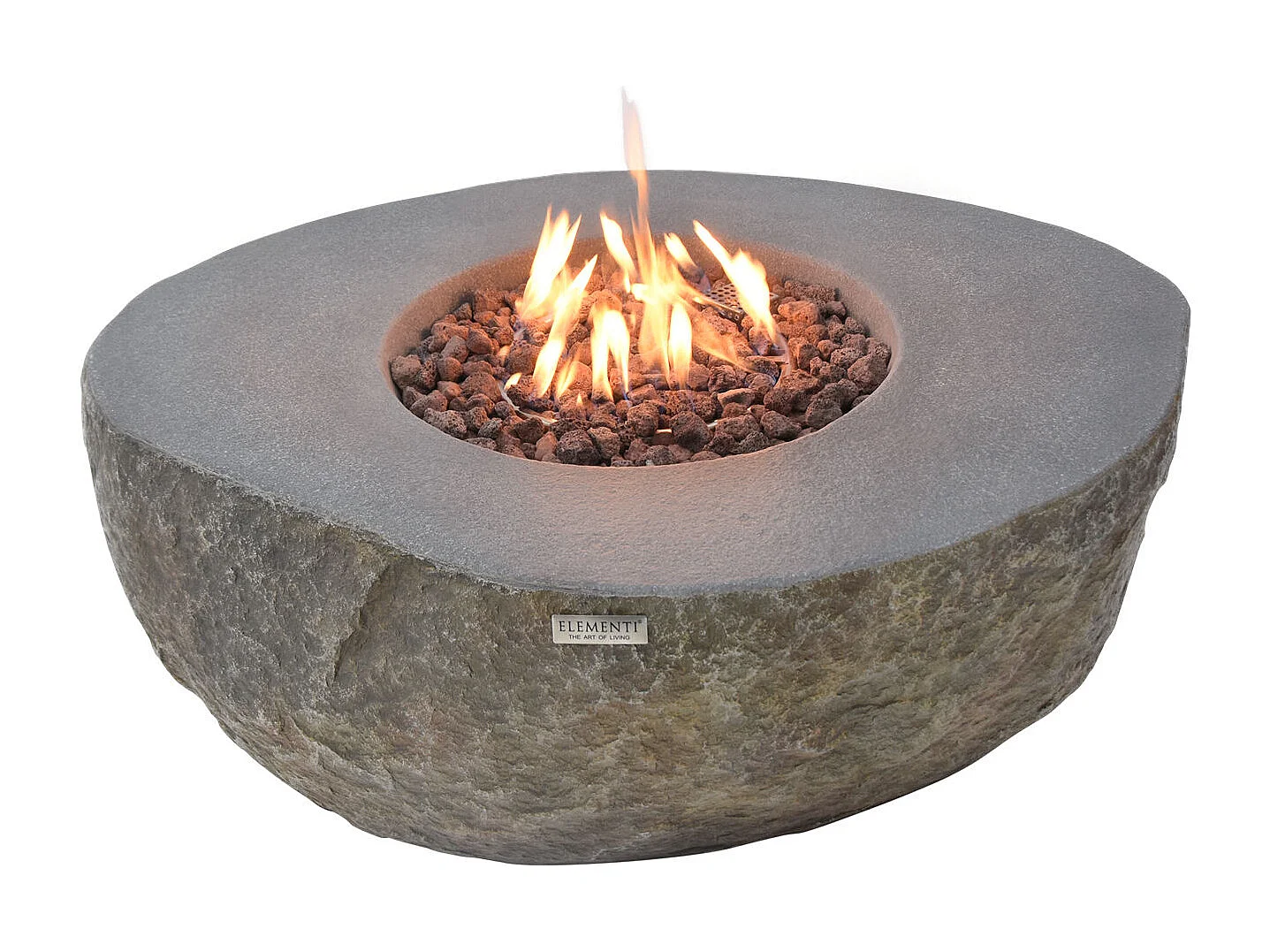 Table braséro à gaz Boulder en béton fibré - 110x89x41 cm