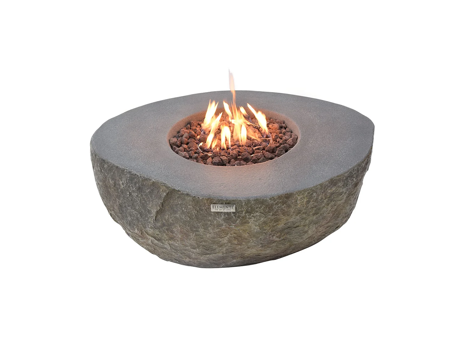 Table braséro à gaz Boulder en béton fibré - 110x89x41 cm